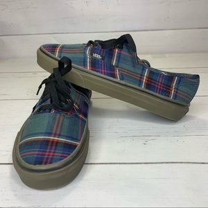 VANS 500714 PLAID LACE UP SKATEBOARD SHOES